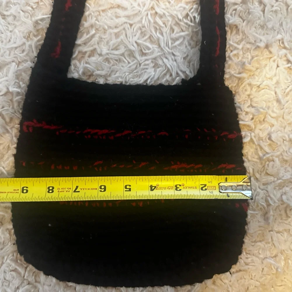 Handmade Crochet Black Crossbody Bag - Picture 10 of 13